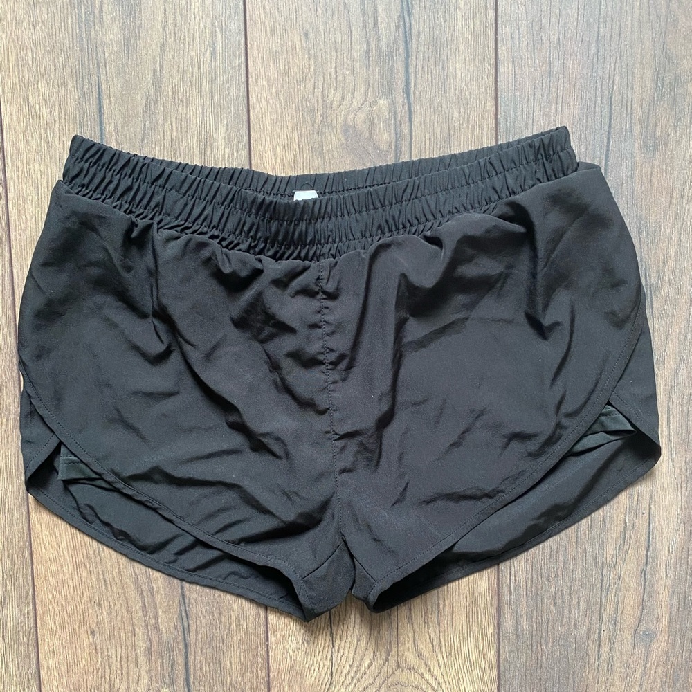 Black athletic shorts with built in shorts